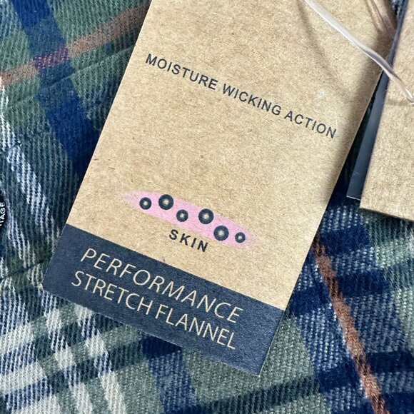 Tailor Vintage Luxe Performance Mens Army Telluride Plaid Flannel Shirt Size S - Picture 6 of 7